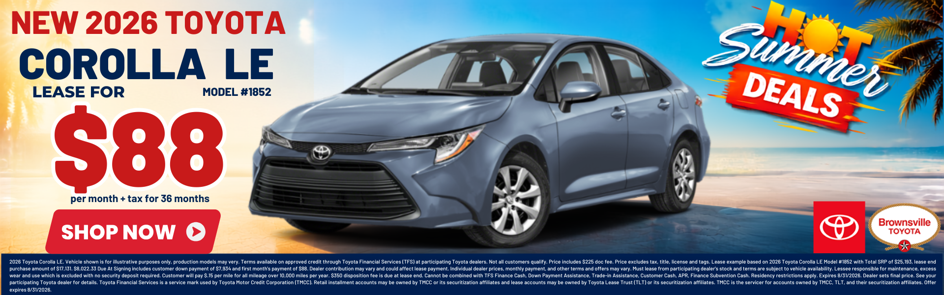 Best Toyota Corolla Lease Deals and Sale Prices in Brownsvil