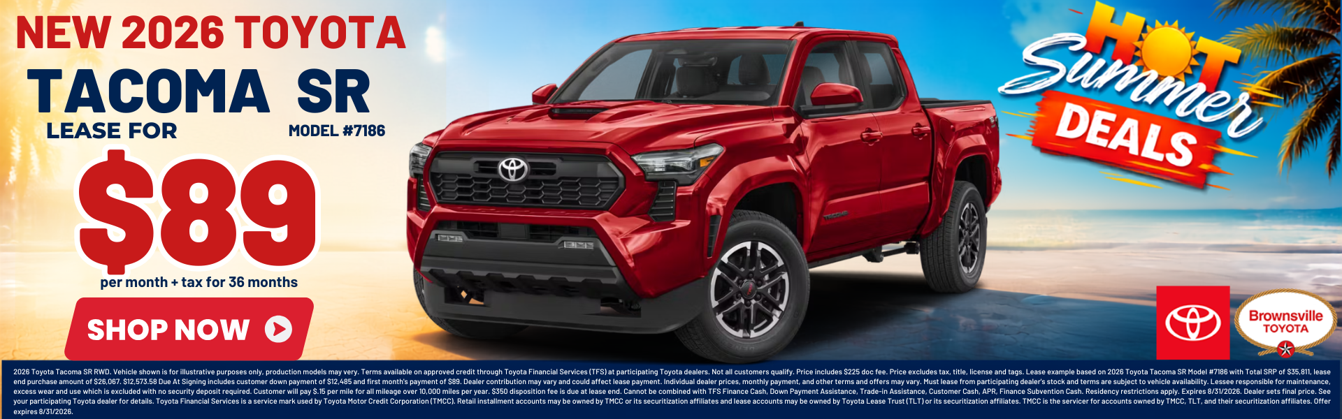 Best Toyota Tacoma Lease Deals and Sale Prices in Brownsvill